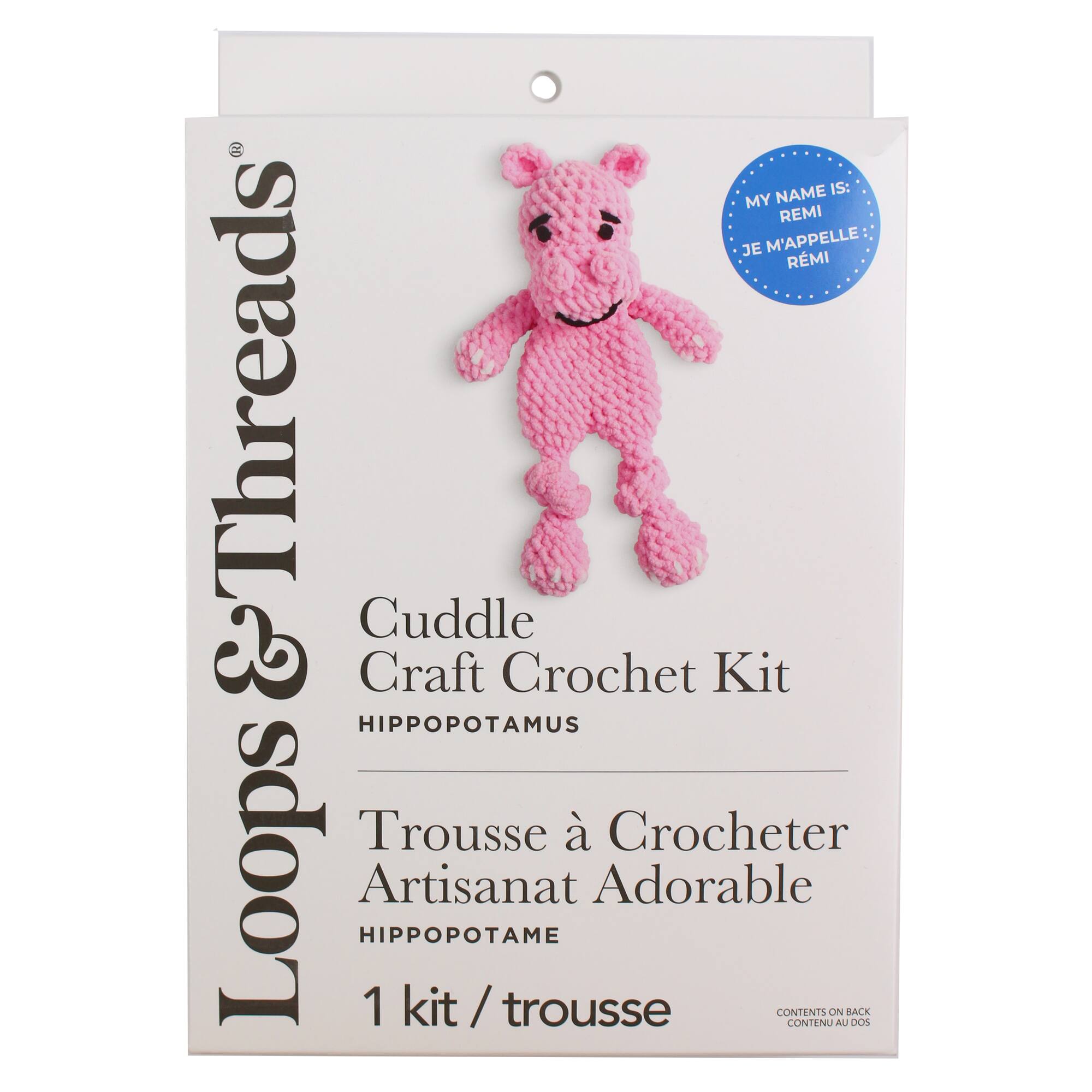 Pink Hippo Intermediate Cuddle Craft Crochet Kit by Loops & Threads®